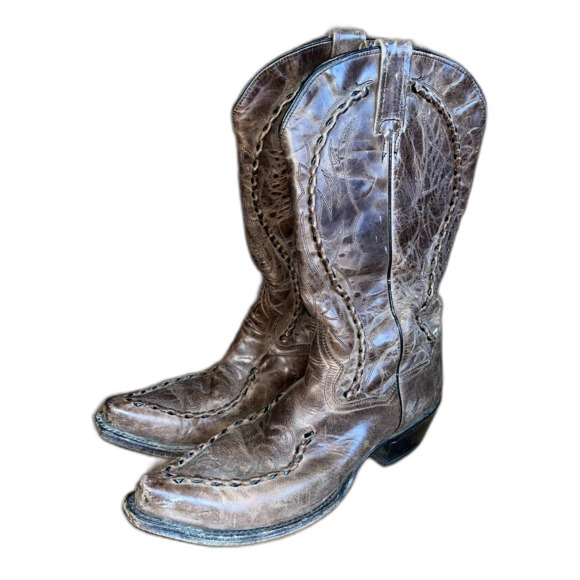 Dan Post Cowboy Boots Leather Brown Western Rodeo Festival Rancher Men\'s 9D